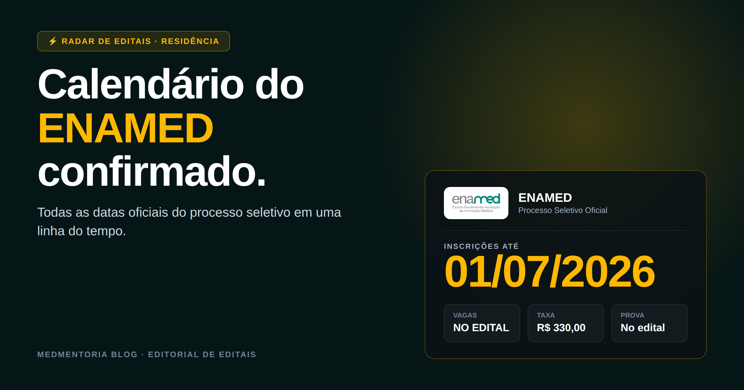Calendário da Residência Médica 2026/2027: Datas do ENAMED, Taxa de Inscrição e o Planejamento que Separa Aprovados de Reprovados