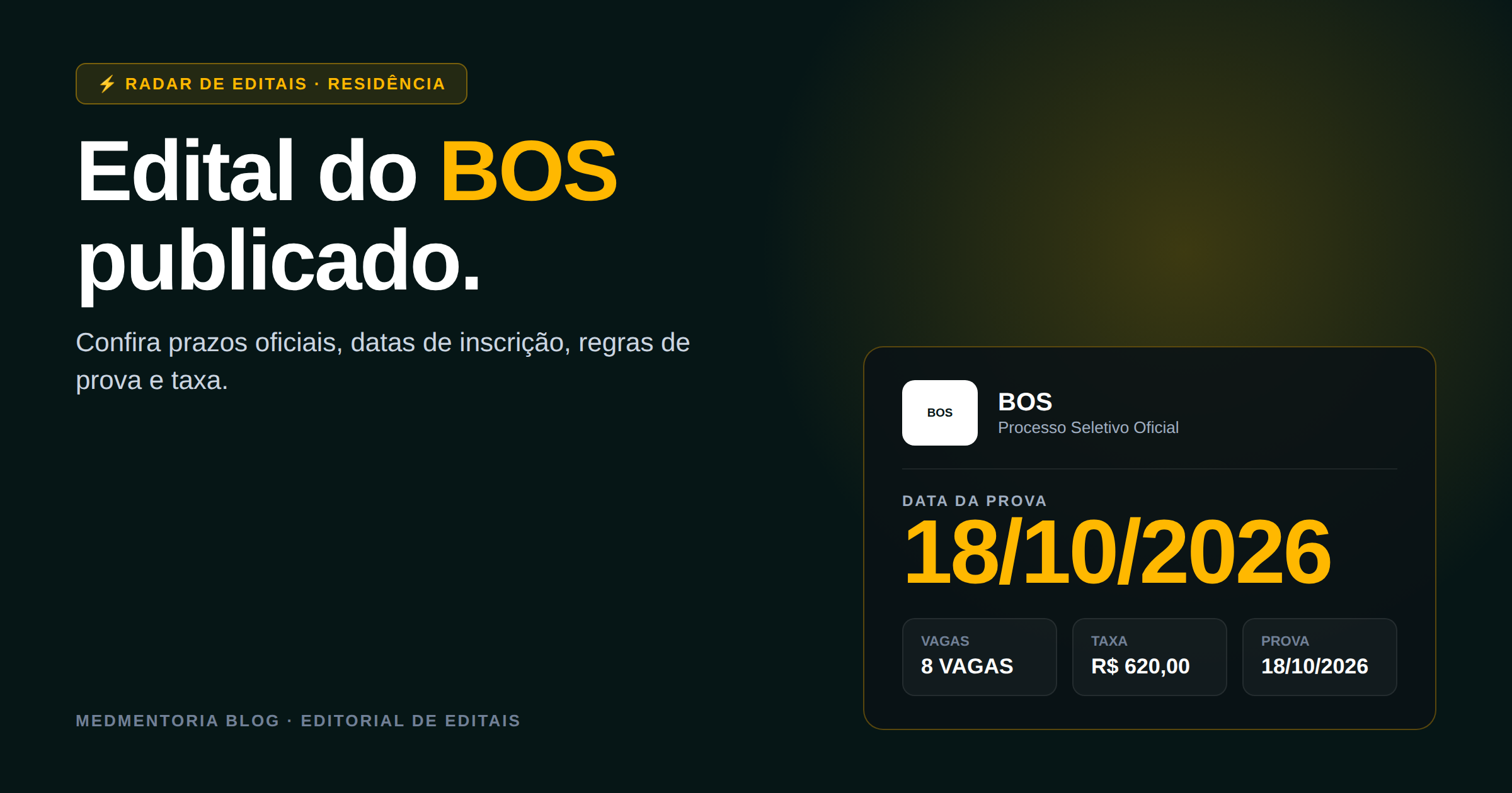 Edital da Residência Médica do BOS 2026/2027: datas, vagas e como se preparar com estratégia