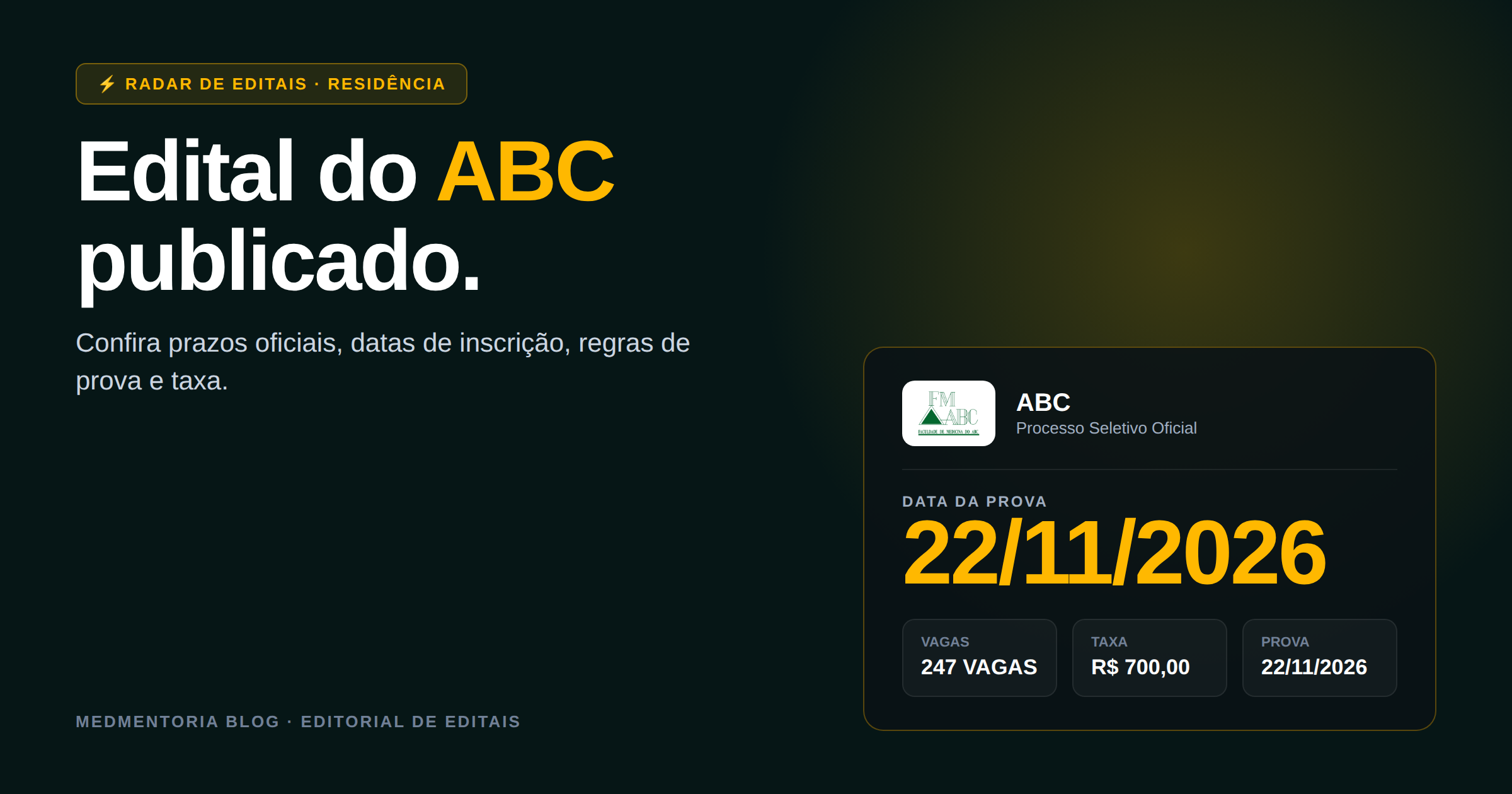 Edital FMABC para Residência Médica 2026/2027: Vagas, Taxa e Como se Preparar