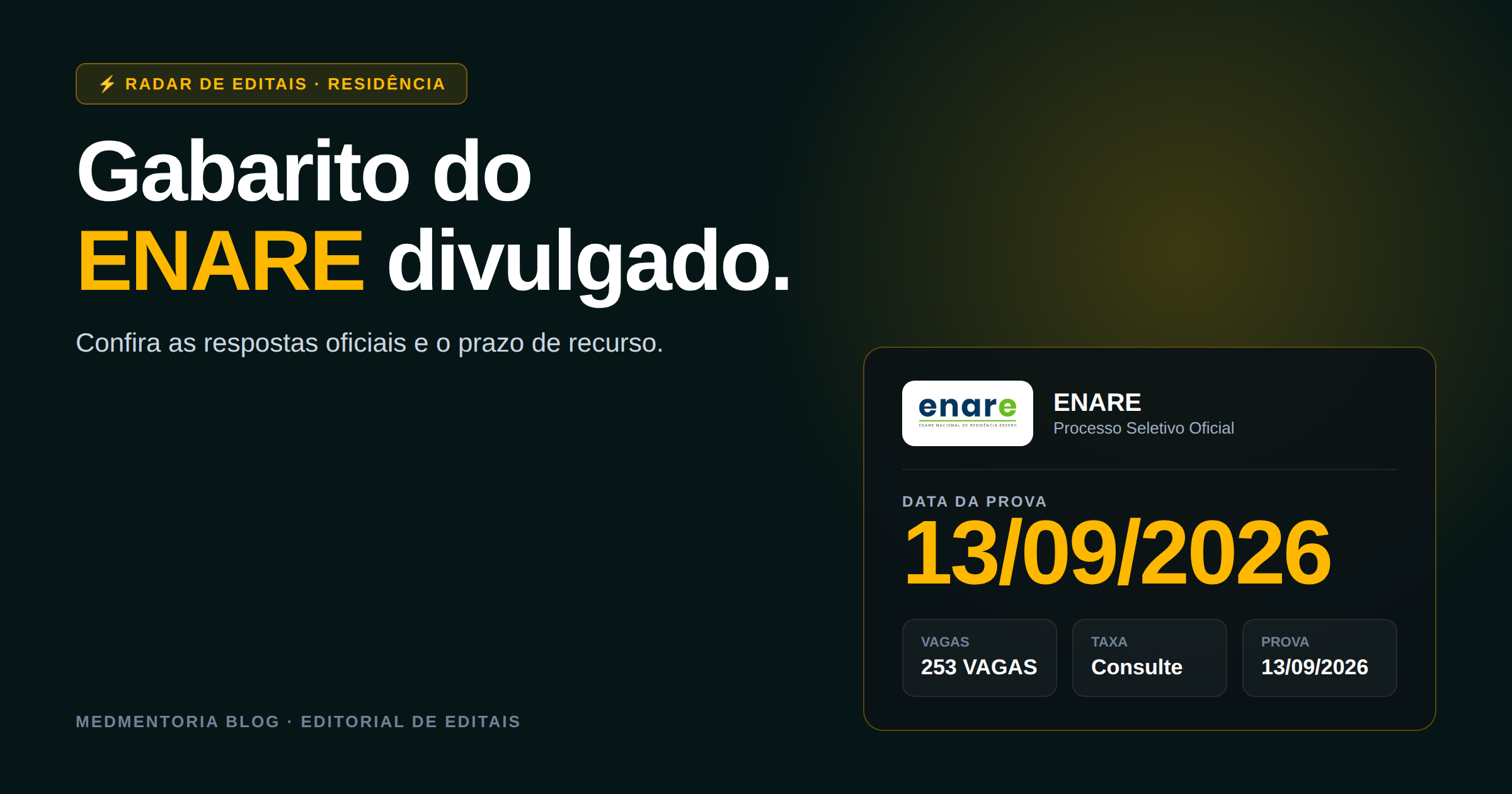ENARE 2026/2027: Gabarito Preliminar da Prova R+ Disponível; Confira Datas, Vagas e Como Transformar o Resultado em Estratégia