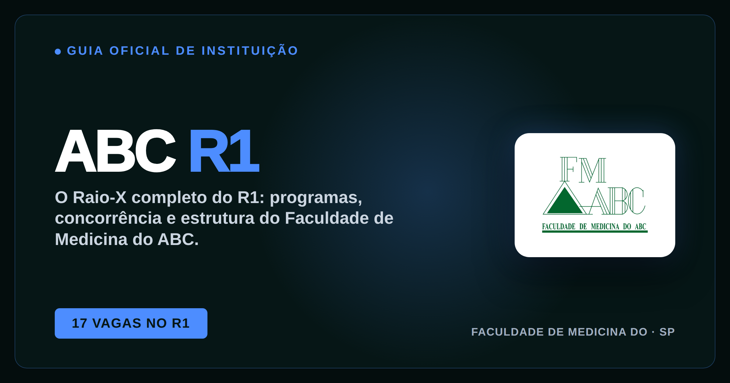 FMABC abre inscrições para Residência Médica 2027 nesta quarta (7)