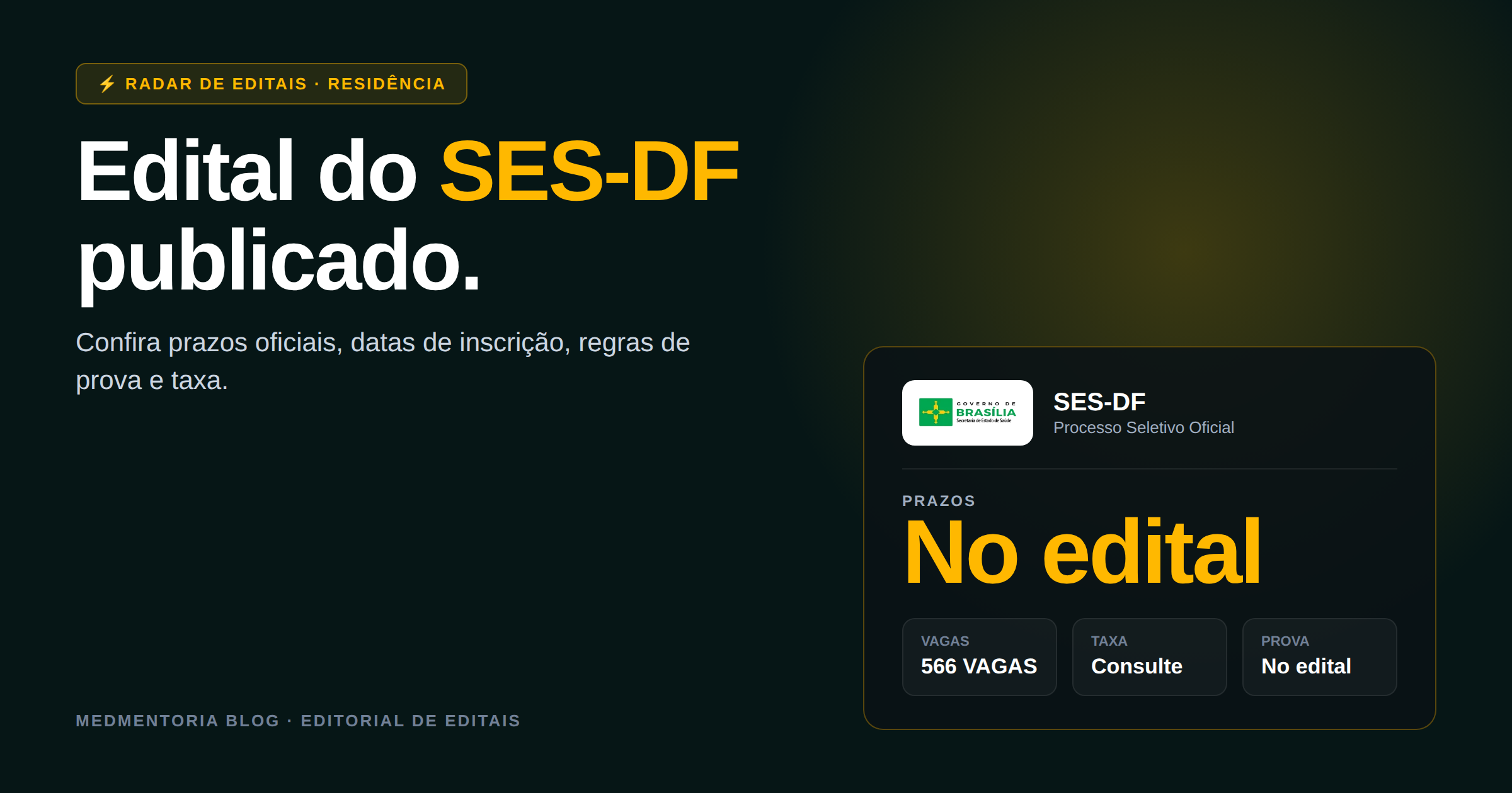 Guia SES-DF 2026/2027: 566 Vagas de Residência Médica no Distrito Federal, Programas e Hospitais Participantes
