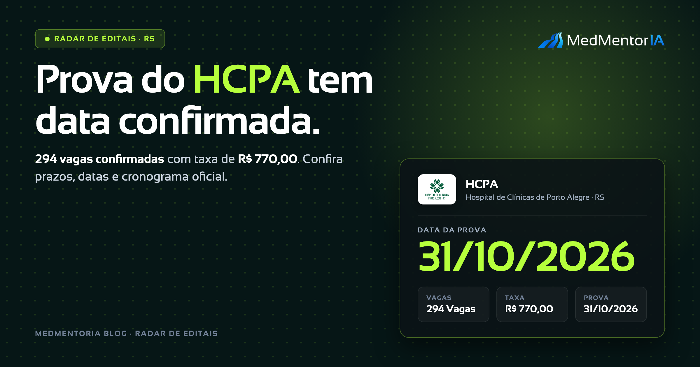 HCPA 2027: Inscrições Abertas para a Residência Médica com Mais de 200 Vagas