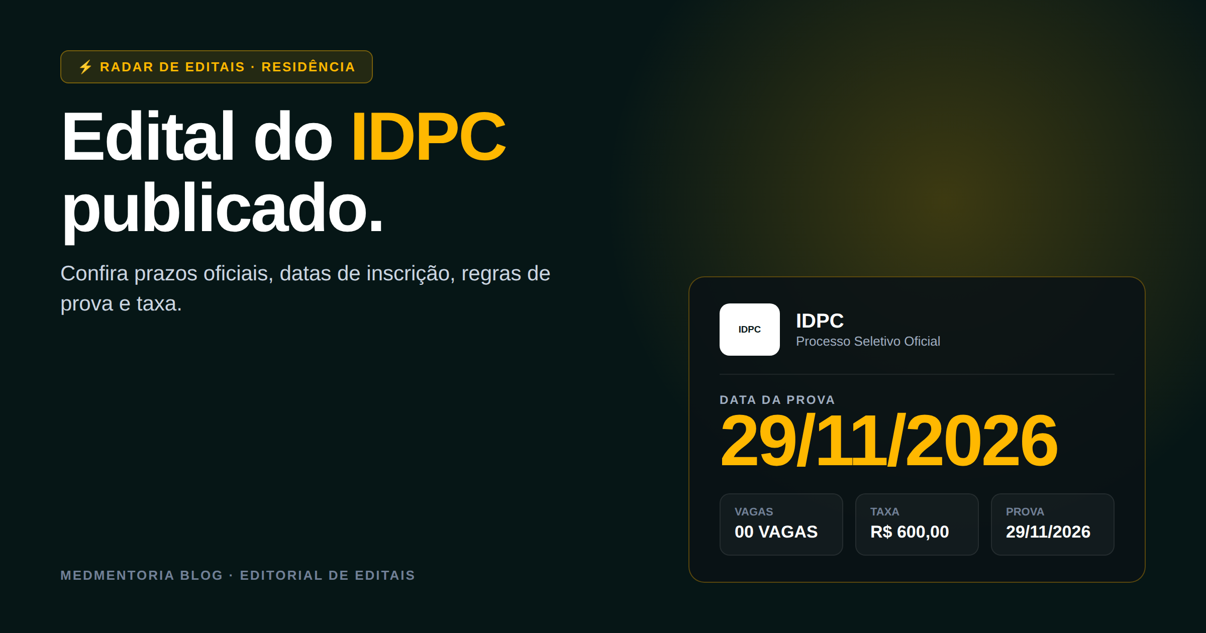 Residência Médica do Dante Pazzanese 2026/2027: edital publicado, datas confirmadas e o que você precisa saber agora