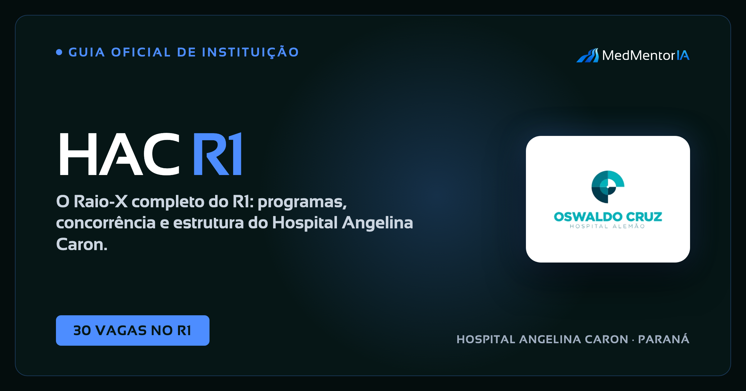 Residência Médica Hospital Angelina Caron 2027: Edital, Vagas e Cronograma