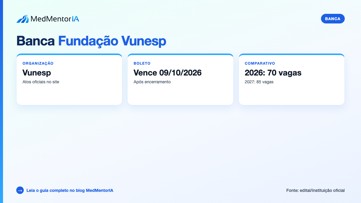 Infográfico factual: dados oficiais do edital SCMRP 16/2027 com 85 vagas e taxa de R$ 700